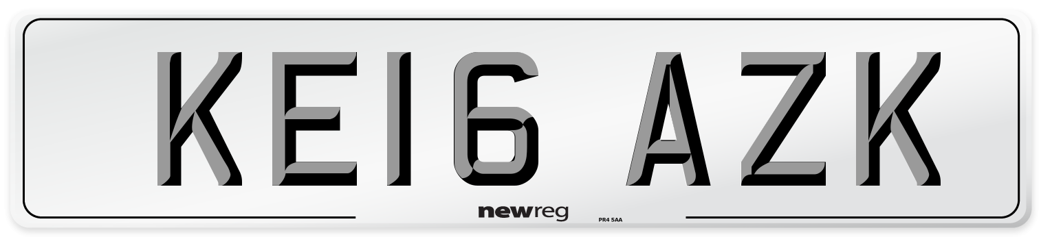 KE16 AZK Number Plate from New Reg